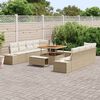 vidaXL Conjunto de Sof&aacute; de Jardim 11 pcs Bege Rattan Sint&eacute;tico