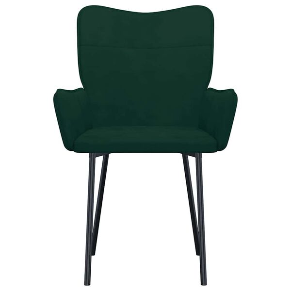 vidaXL Cadeiras de jantar 2 pcs veludo verde-escuro
