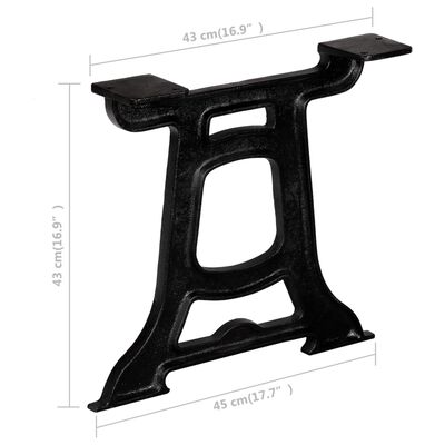 vidaXL Pernas para mesa de centro 2 pcs estrutura em Y ferro fundido