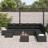 vidaXL Conjunto de Sof&aacute; de Jardim 9 pcs Preto