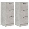 vidaXL Aparadores 2 pcs 30x30x70 cm madeira processada cinza cimento