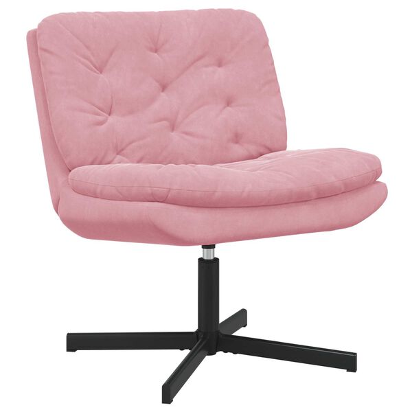 vidaXL Cadeira Relaxante Girat&oacute;ria Rosa 63 x 75 x 76 cm Veludo