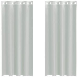 vidaXL Cortinas de voile com ilh&oacute;s 2 pcs cinzento-claro 140x245 cm