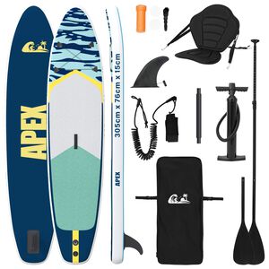 vidaXL Prancha SUP com Assento 2 em 1 APEX 305 x 76 x 15 cm Azul para