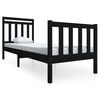 vidaXL Estrutura cama pequena solteiro 75x190 cm madeira maciça preto