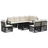 vidaXL Conjunto de Sof&aacute; de Jardim 9 unid. Preto e Branco Creme vime PE