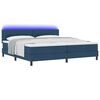 vidaXL Cama Box com colch&atilde;o com led Azul 200 x 200 cm tecido