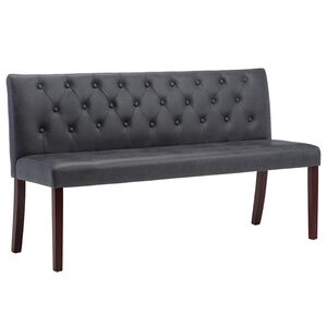 vidaXL Banco 148,5 cm camur&ccedil;a artificial cinzento