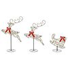 vidaXL Rena de Natal com tren&oacute; 3 unid. 72 LED Branco quente