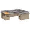 vidaXL 10 pcs conjunto de sof&aacute;s p/ jardim com almofad&otilde;es vime PE bege