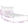 vidaXL Estrutura de cama em metal com cabeceira 107x203 cm branco