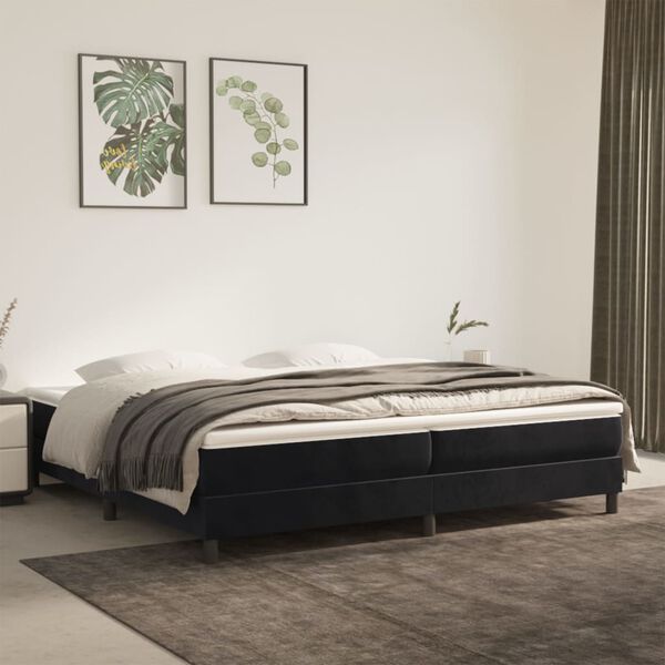 vidaXL Estrutura de cama com molas 200x200 cm veludo preto