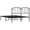 vidaXL Estrutura de cama com cabeceira 135x190 cm metal preto