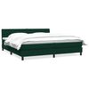 vidaXL Cama com molas/colch&atilde;o 180x210 cm veludo verde-escuro