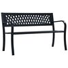 vidaXL Banco jardim 125 cm a&ccedil;o preto