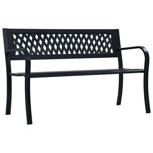 vidaXL Banco jardim 125 cm a&ccedil;o preto