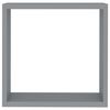vidaXL Prateleiras de parede em forma de cubo 3 pcs MDF cinzento