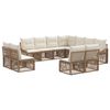 vidaXL Conjunto de Sof&aacute; de Jardim 11 unid. Bege vime PE