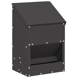 vidaXL Comedouro para galinha Preto 21 x 16 x 33 cm