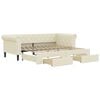 vidaXL Sof&aacute;-cama c/ gavet&atilde;o e gavetas 90x200 cm couro artif. cor creme