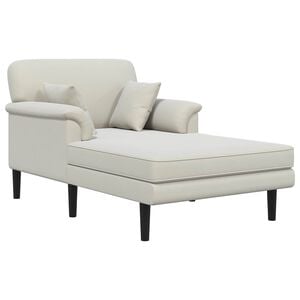 vidaXL Chaise longue Creme Veludo