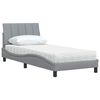 vidaXL Cama com colch&atilde;o Hanko 90x190 cm tecido cinzento-claro