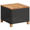 vidaXL Mesa de jardim 45x45x37 cm vime PE e madeira de ac&aacute;cia preto