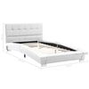 vidaXL Estrutura de cama 200x90 cm couro artificial branco