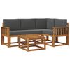 vidaXL Conjunto de Sof&aacute;s para Exterior 5 unid. Natural e Antracite