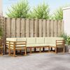 vidaXL Conjunto de Sof&aacute;s para Exterior 7 pcs Natural e Creme