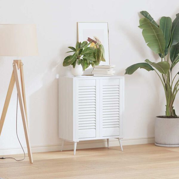 vidaXL Portas de arm&aacute;rio 2 pcs design de persiana 61,5x29,5 cm branco