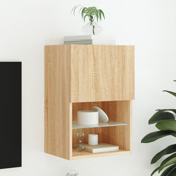 vidaXL M&oacute;vel de TV com luzes LED 40,5x30x60 cm carvalho sonoma