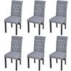 vidaXL Cadeiras de jantar 6 pcs tecido cinzento-claro