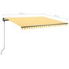 vidaXL Toldo retr&aacute;til manual independente 400x350 cm amarelo e branco