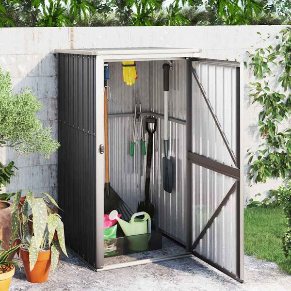 vidaXL Abrigo ferramentas jardim 88x89x161cm a&ccedil;o galvanizado antracite