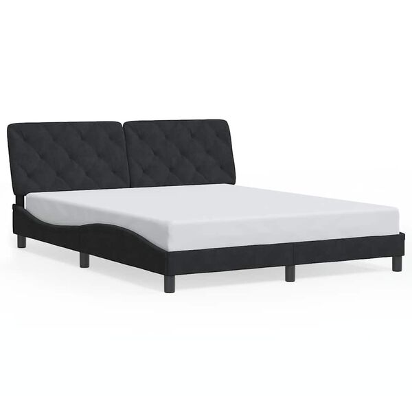 vidaXL Estrutura de cama sem colch&atilde;o 160x200 cm veludo preto