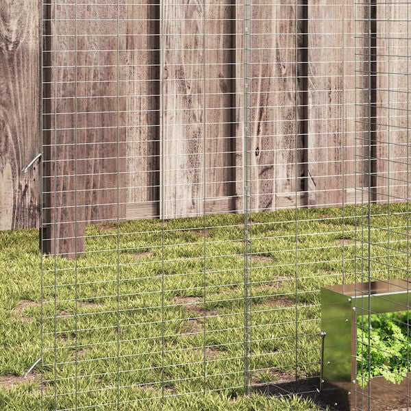 vidaXL Gaiola para Coelhos Prateado 400 x 100 x 210 cm A&ccedil;o Galvanizado