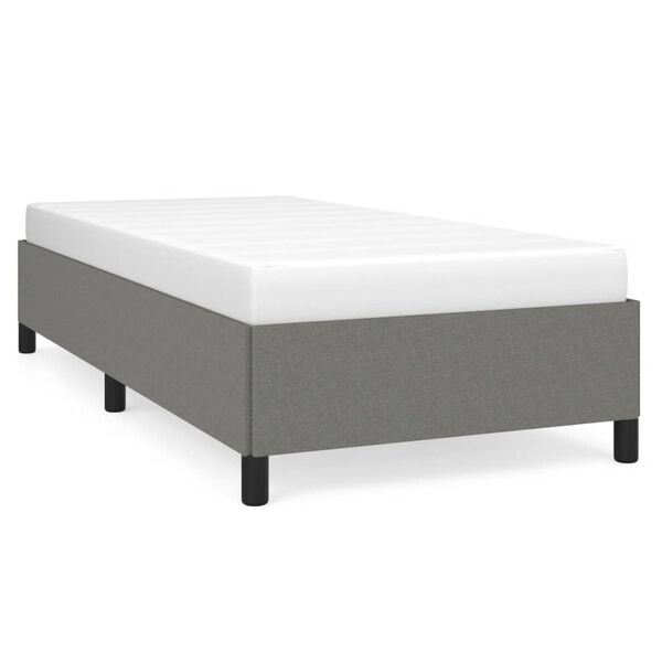 vidaXL Estrutura de cama sem colch&atilde;o 80x200 cm tecido cinzento-escuro