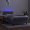 vidaXL Cama box spring c/ colch&atilde;o/LED 90x200 cm veludo cinzento-claro
