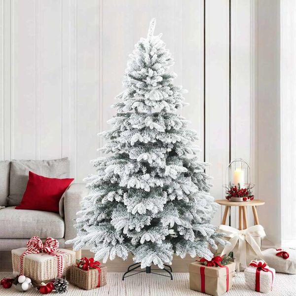 vidaXL &Aacute;rvore de Natal Artificial Articulada Nevado Flocked Branco