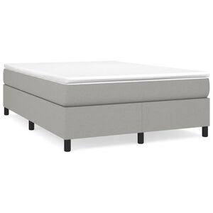 vidaXL Estrutura de cama com molas 140x190 cm tecido cinzento-claro