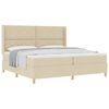 vidaXL Cama Box com cabeceira Creme 200 x 200 cm tecido