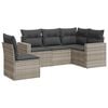 vidaXL 5 pcs conj. sof&aacute;s jardim c/ almofad&otilde;es vime PE cinzento-claro