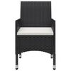 vidaXL 7 pcs conjunto de jantar para jardim preto