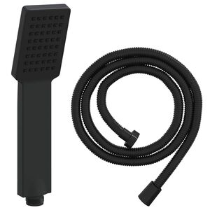 vidaXL Conjunto de Cabe&ccedil;a de Chuveiro Preto 150 cm A&ccedil;o inoxid&aacute;vel