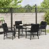 vidaXL Conjunto de Jantar para Jardim com almofada 5 pcs Preto vime PE