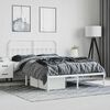 vidaXL Estrutura de cama com cabeceira 135x190 cm metal branco