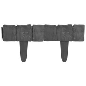 vidaXL Cerca de jardim c/ aspeto de pedra pl&aacute;stico 41 pcs 10 m