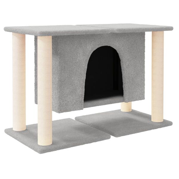 vidaXL Árvore p/ gatos c/ postes arranhadores sisal 50 cm cinza-claro