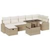 vidaXL Conjunto de Sof&aacute; de Jardim 8 pcs Bege Rattan Sint&eacute;tico